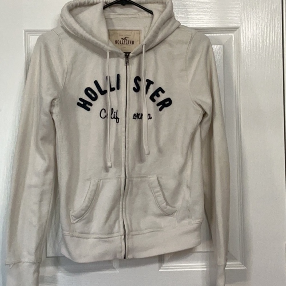 Hollister y2k Cream Zip-Up Jacket